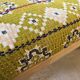 Mango wood bench with khanta fabric.