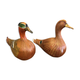 Duo of wicker ducks