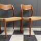 Niels Otto Moller teak and paper cord chairs, model 71