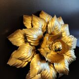 Wall lamp golden leaves 3 corollas