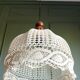 Suspension lampshade with hook and solid wood, Germany circa 1970.