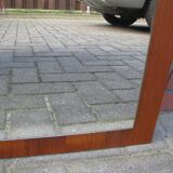 Miroir vintage en teck Danemark 1970 - 49x49cm