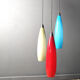 Vintage 3 glass pendant lights by Vistosi, 1970s