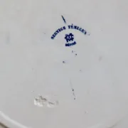 6 antique flat plates Creil and Montereau Téniers service