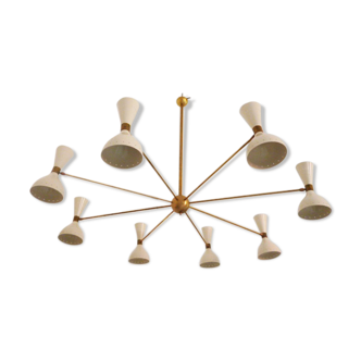 Lustre 16 feux italien dans le style italien des années 50