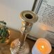 Grand bougeoir en laiton ciselé h23 cm