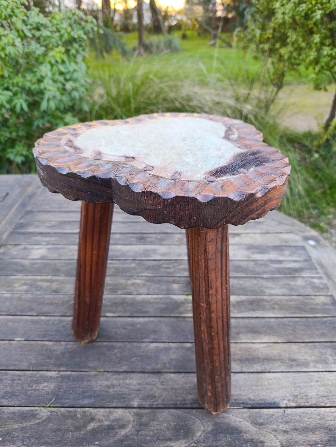 Old brutalist farm stool, Spain