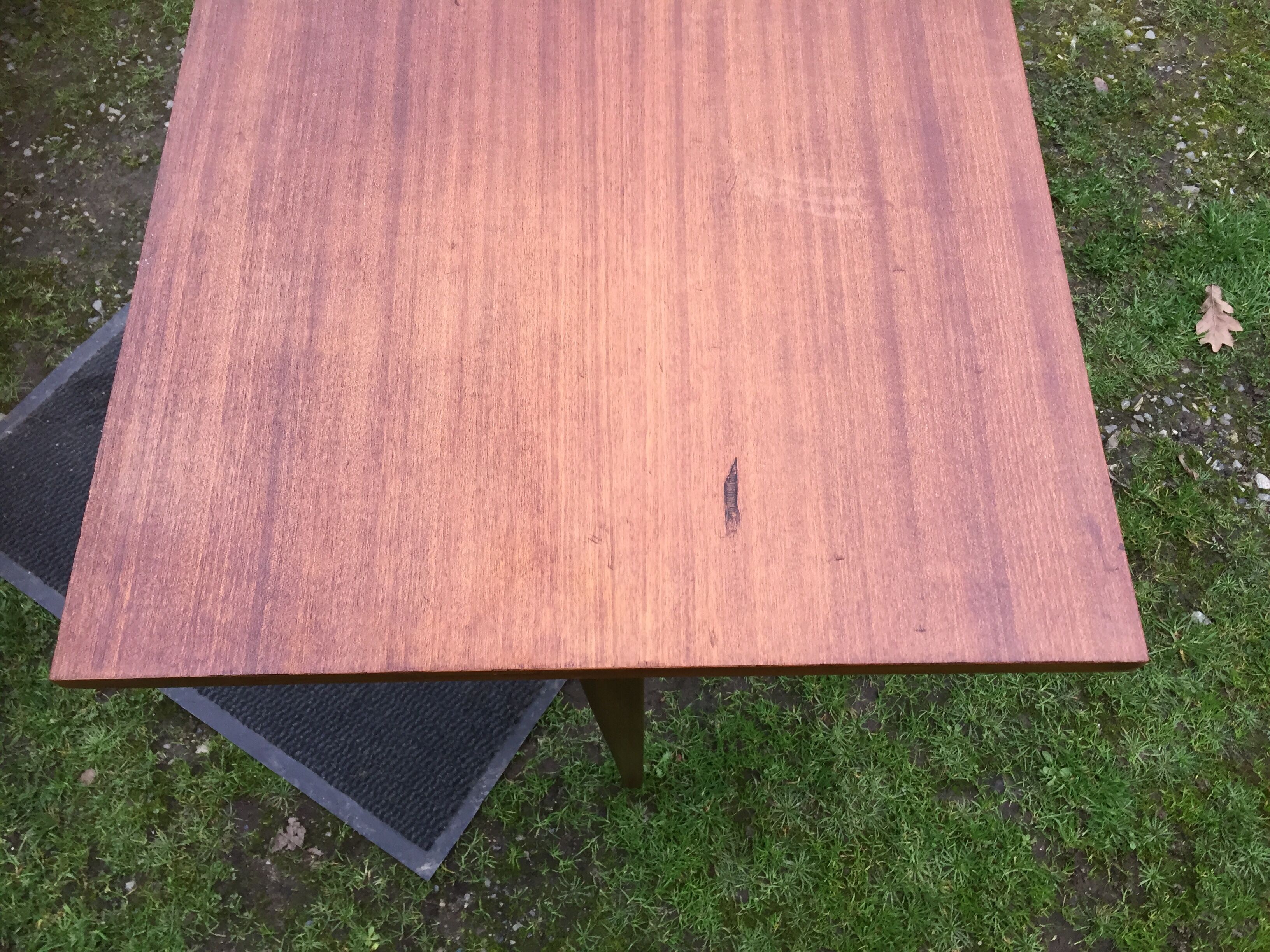 Vintage teak desk with 5 feet compass and 3 drawers
