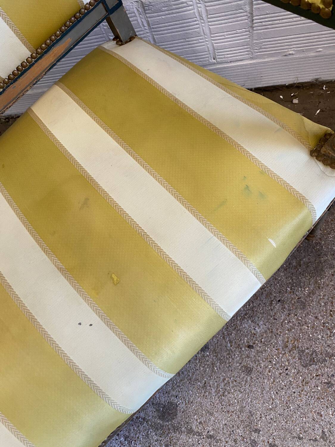 Louis XVI style yellow sofa