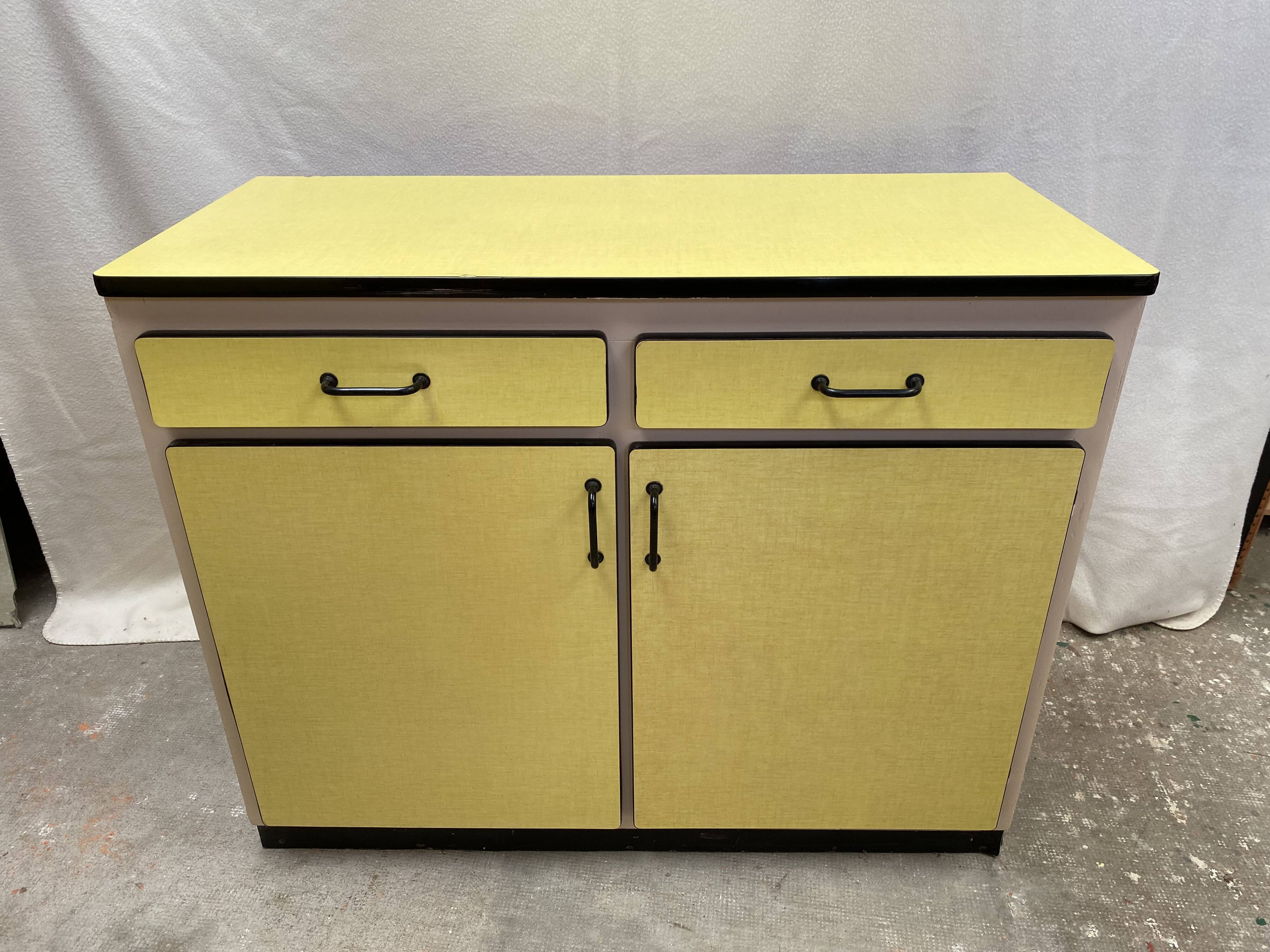 Yellow formica sideboard