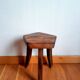 Brutalist wooden tripod stool