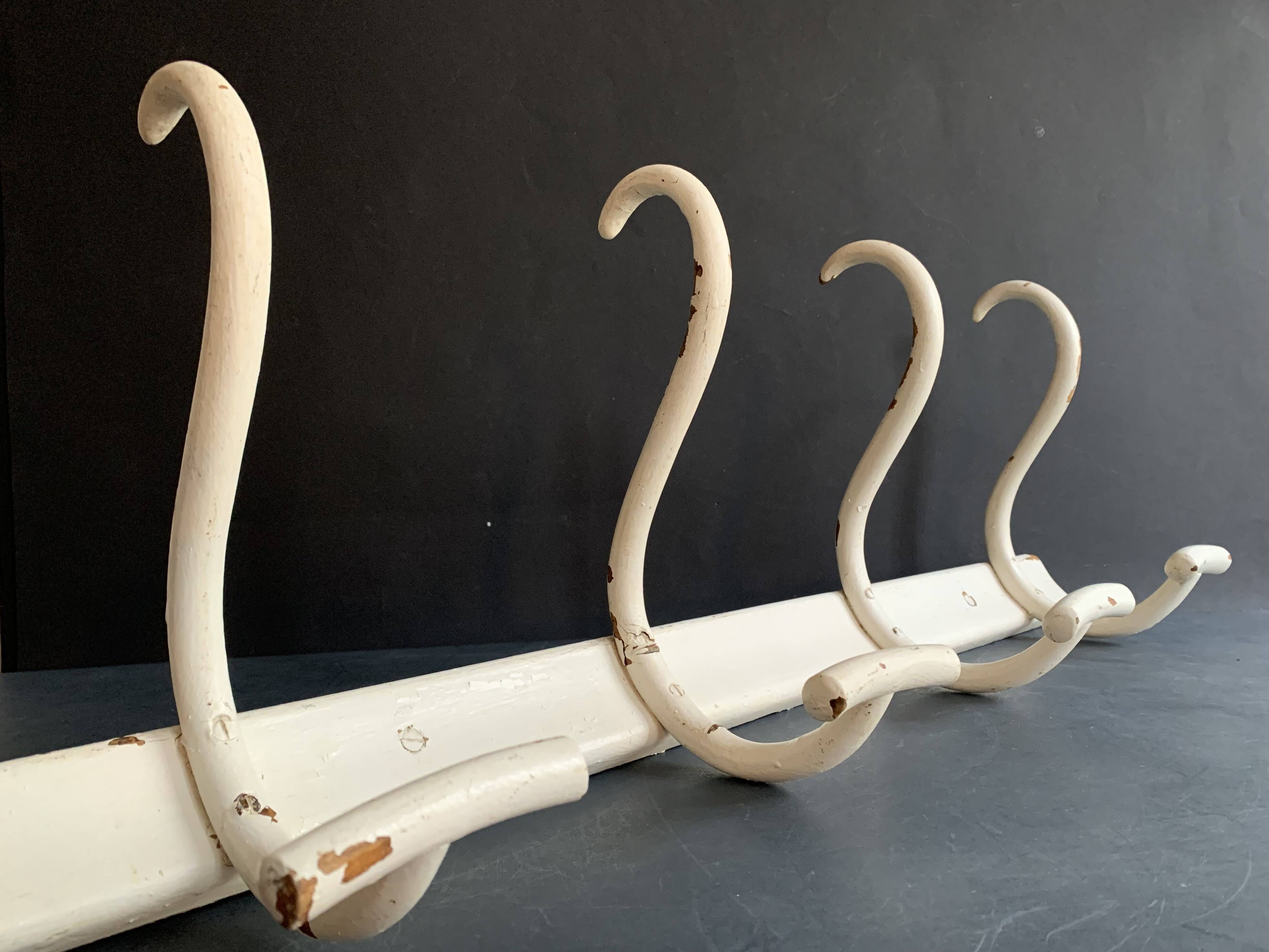 Fischel curved wood wall coat rack, Art Deco