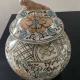 Vintage covered stoneware pot