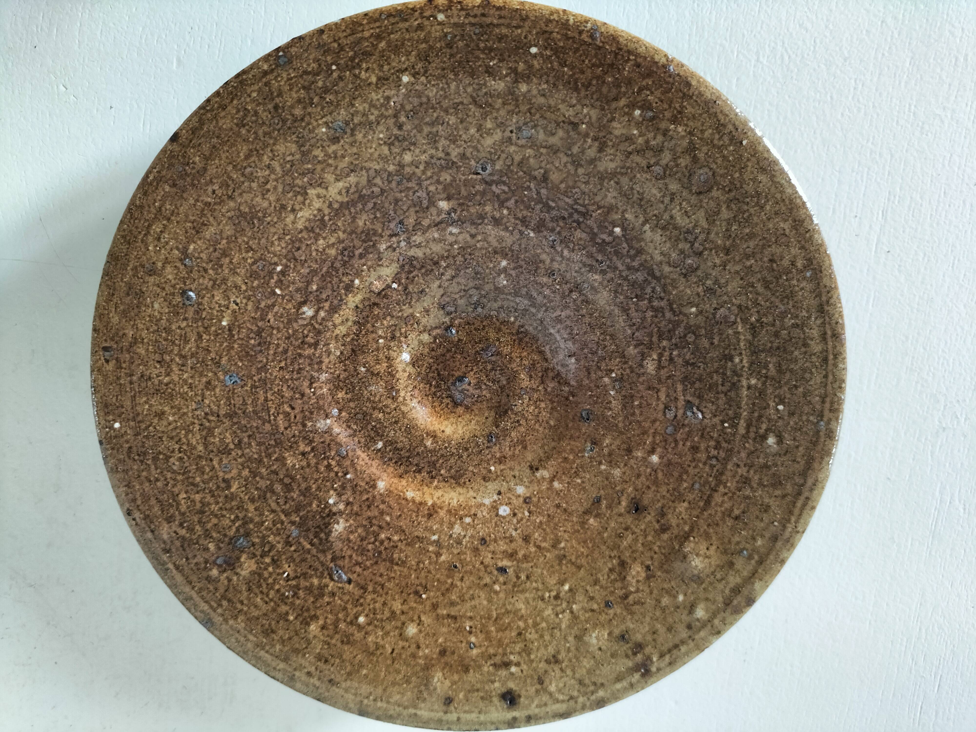 Set of three cups and saucers in pyrite stoneware - Charles Gaudry, Puisaye