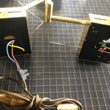 Pair of articulated wall lamps gilded brass Marset circa 1970