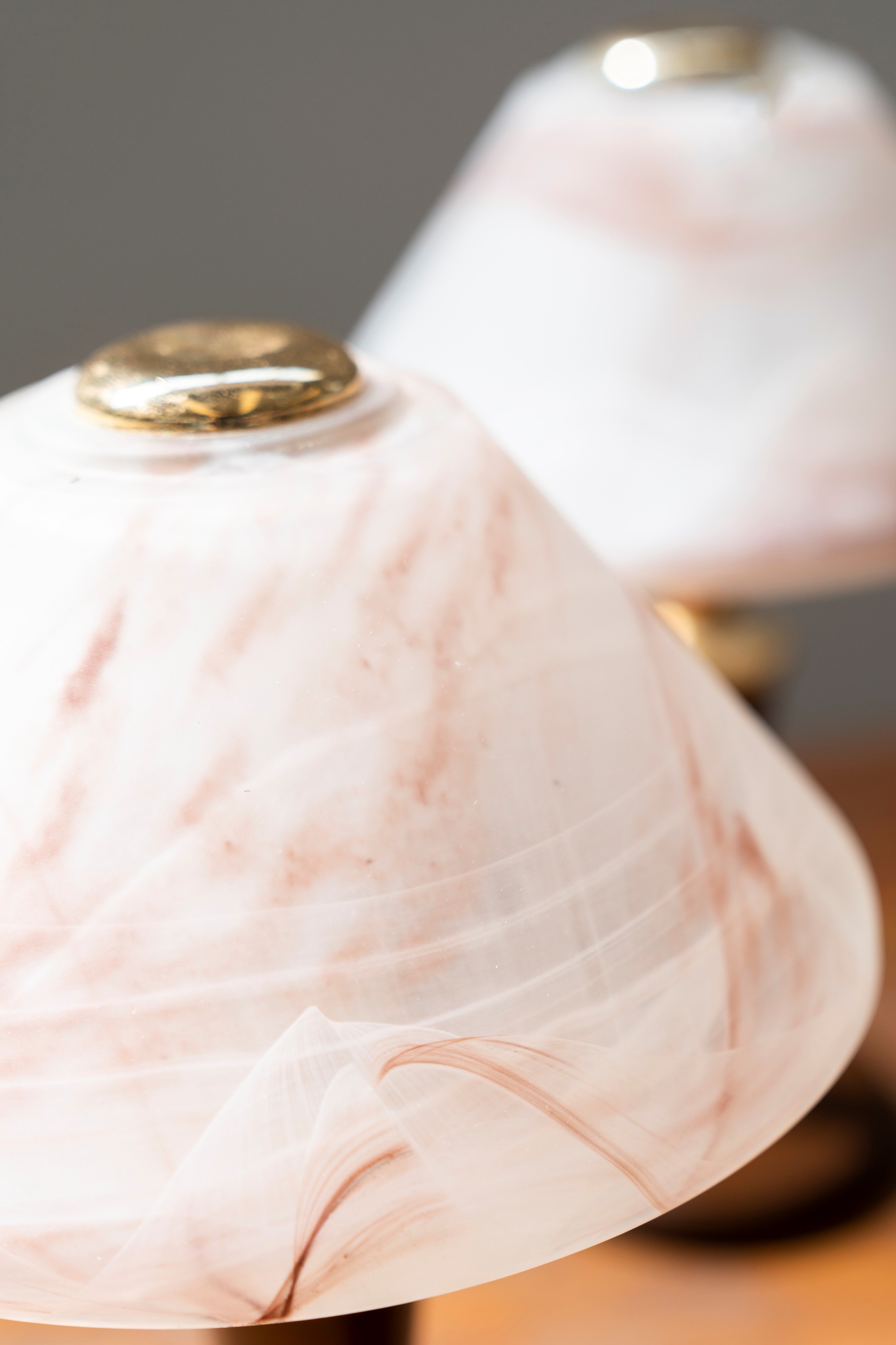 Murano glass mushroom desk lamps, 1970s, set of 2