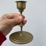 Small 19th century gilded brass candlestick
