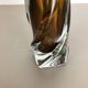 Large Vintage Green brown Hand Blown Crystal Glass Vase by Joska, Germany, 1970s