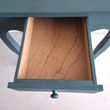 Antique Gustavian-style table painted in dark green with a drawer.