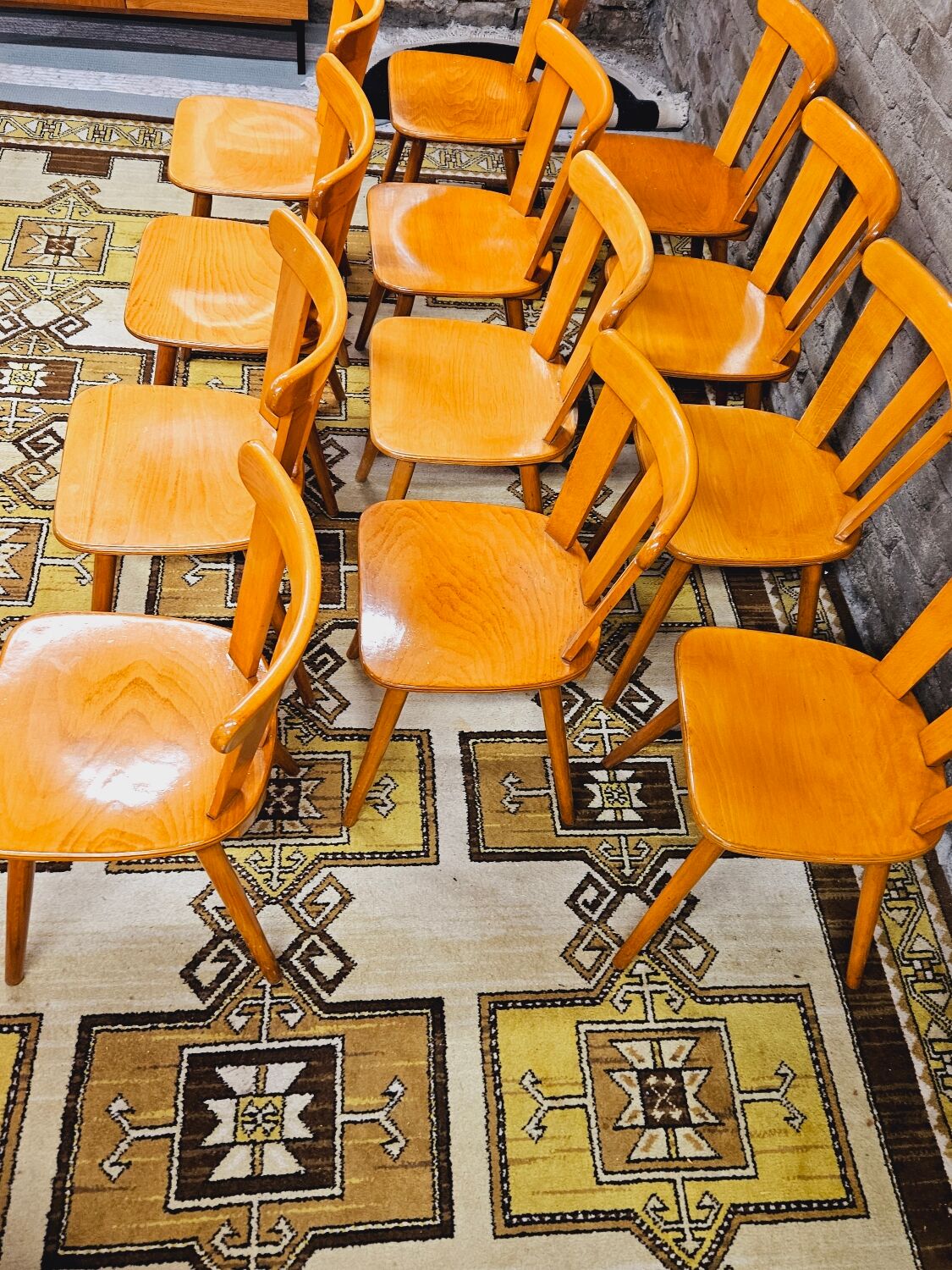 Set of 12 vintage bistro chairs