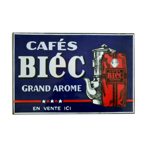 Ancienne plaque émaillée Cafés