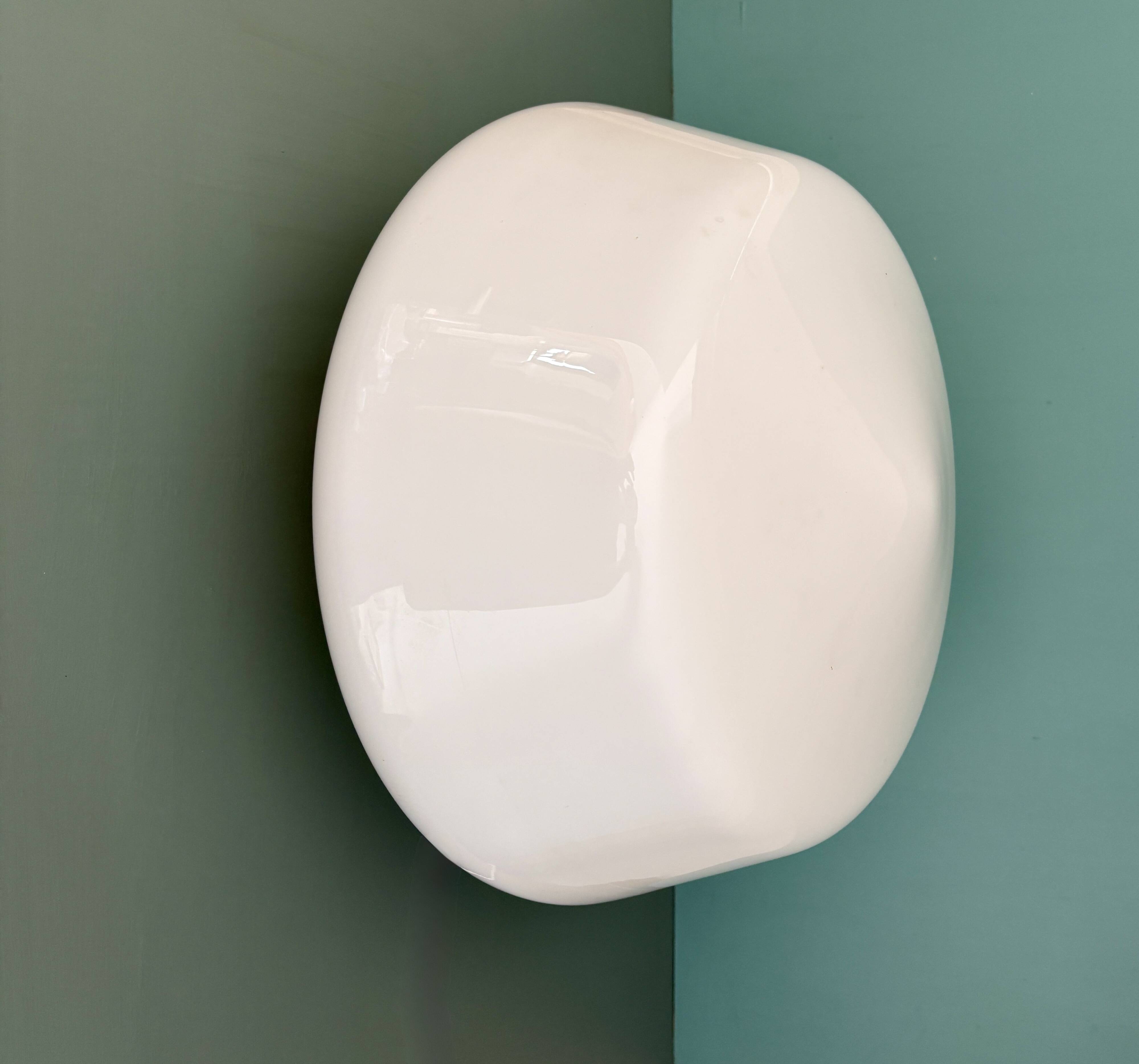 Vintage Mazda XXL globe wall or ceiling light in white opaline
