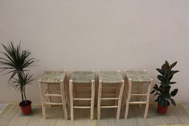 4 Moroccan handmade stools 60x30cm