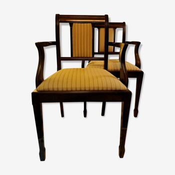 Paires de fauteuils de salon heldense acajou circa 1950