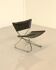 Scandinavian "Z" side chair in patinated black leather by Erik Magnussen for