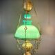 Ancienne suspension bronze et opaline