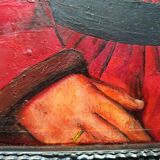 oil on wood, portrait of Marguerite VAN EYCK, copy by Henri BOURINET 1982