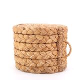 Cylindrical stool in woven fiber, 1970s