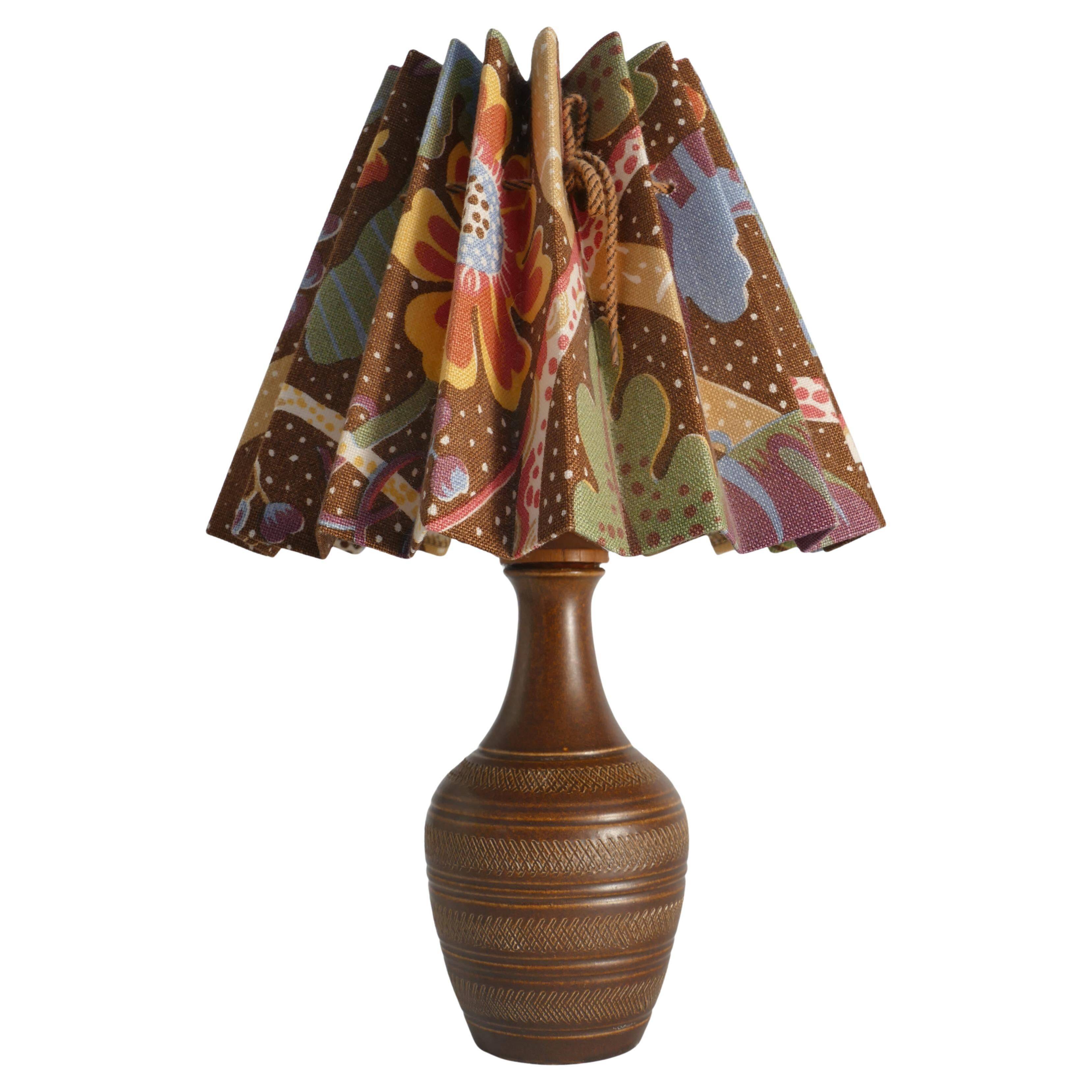 Brown Stoneware Table Lamp, Model number 59617, by Scheurich West Germany 1960s