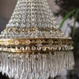 Crystal and brass chandelier