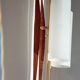 Modernist adjustable wall lights in teak and brass – 1950