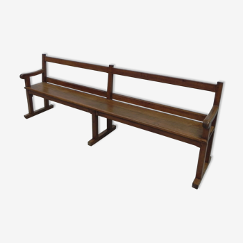 Banc en chêne avec accoudoirs de 240 cm de long