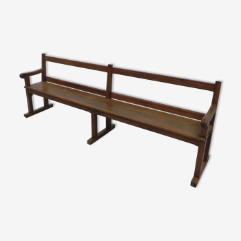 Oak bench with armrests 240 cm long