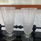 Lot de 4 verres anciens gravés Art Déco
