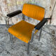 Pair of Vintage 1970s Chrome Metal Armchairs with Orange Fabric and Wood