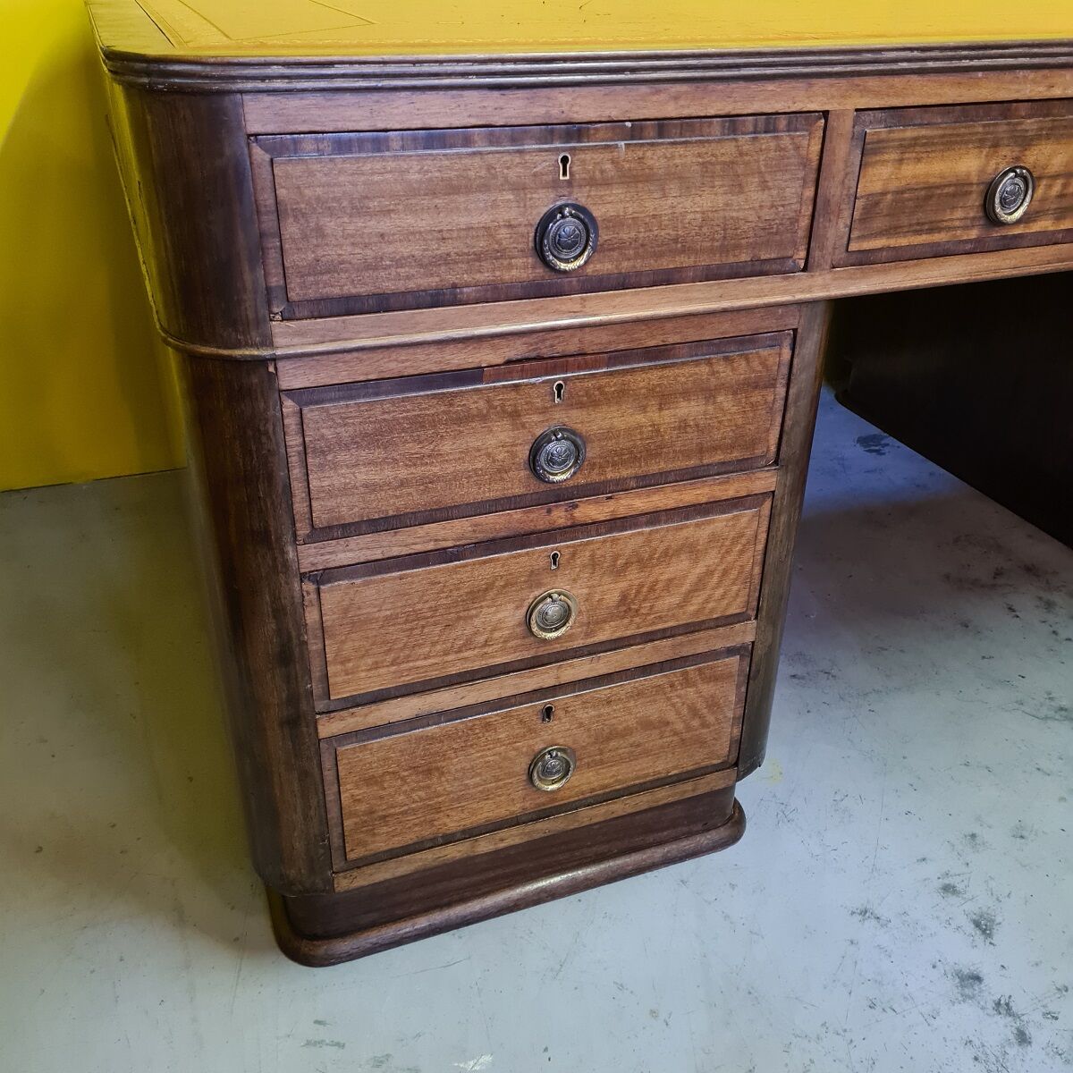 Antique English Desk With Rosewood Veneer, from around 1900