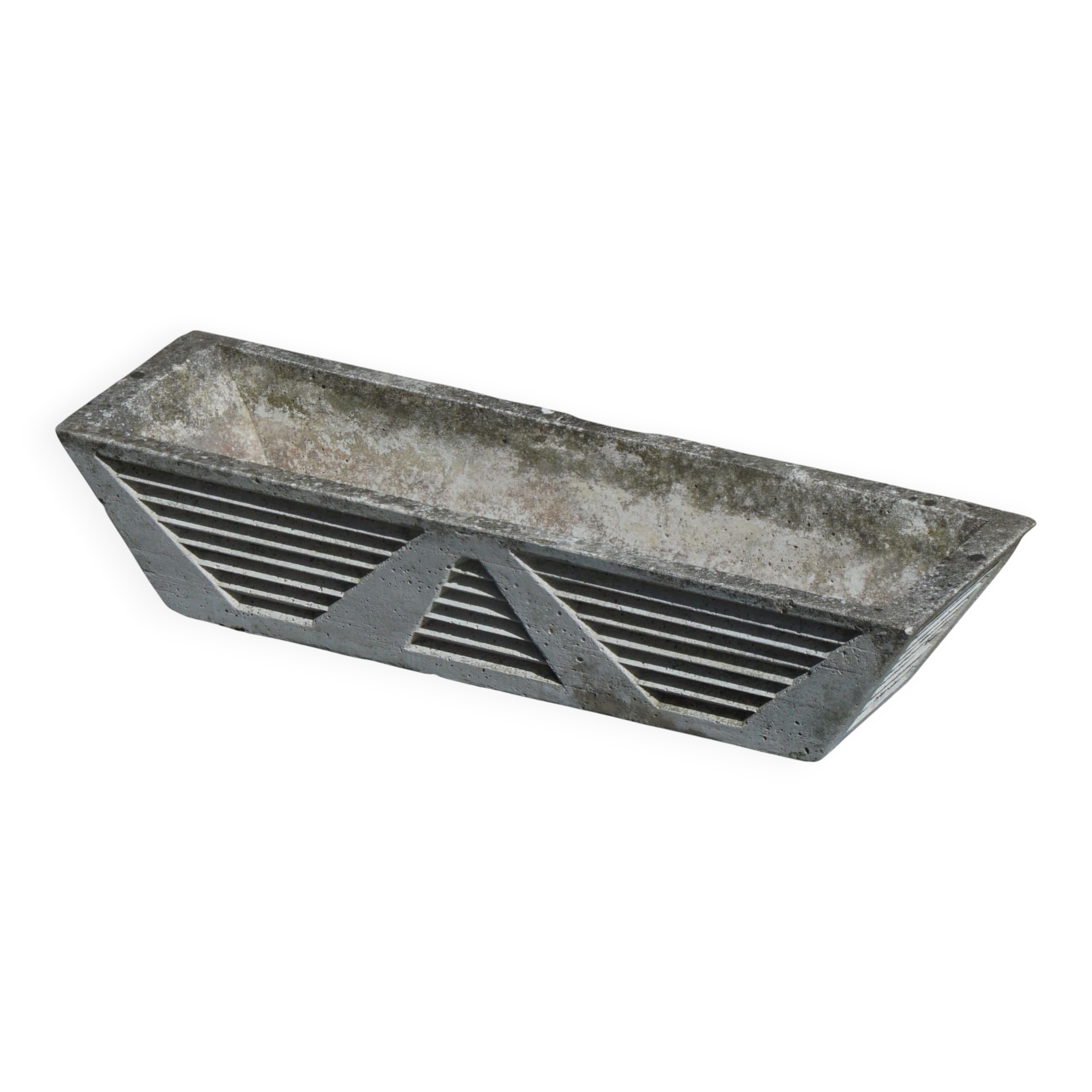 Rectangular moulded concrete planter, French Art Deco, 1940s