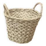 Oval rattan basket - Painted white