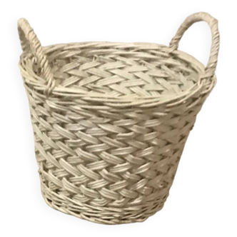 Oval rattan basket - Painted white