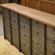 Strafor cabinet with flaps, 6 columns, oak top, 1950s.