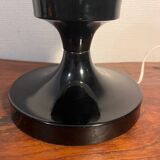 Opaline and black metal table lamp, 1980s