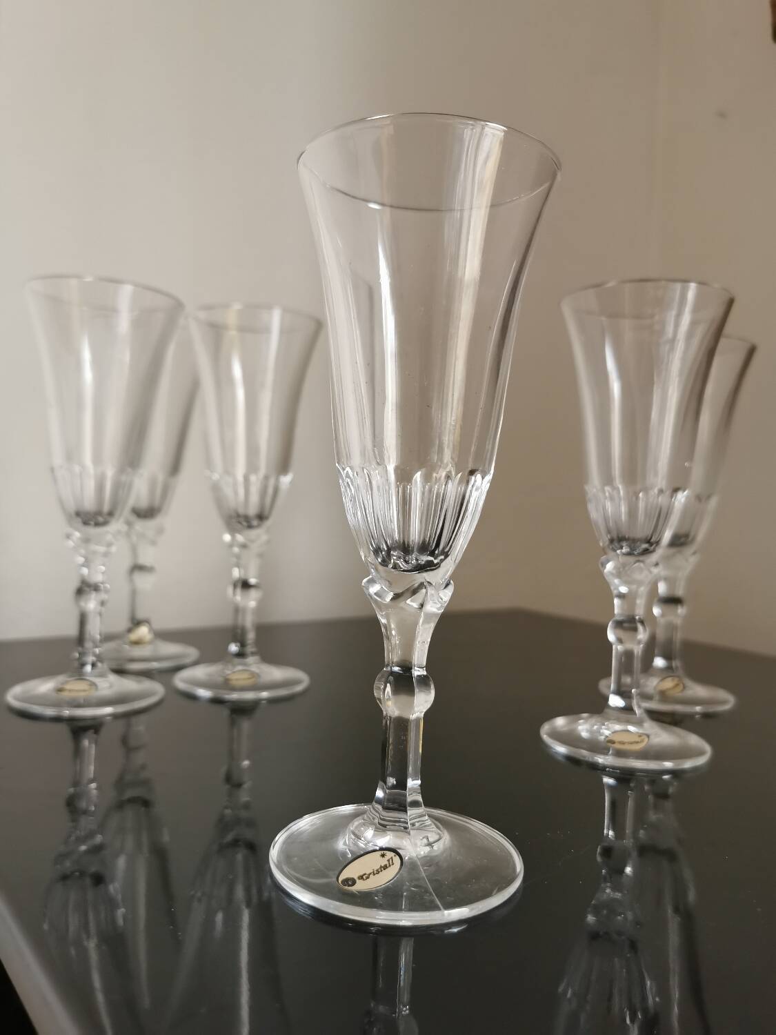 New bohemian crystal flute 6pcs available