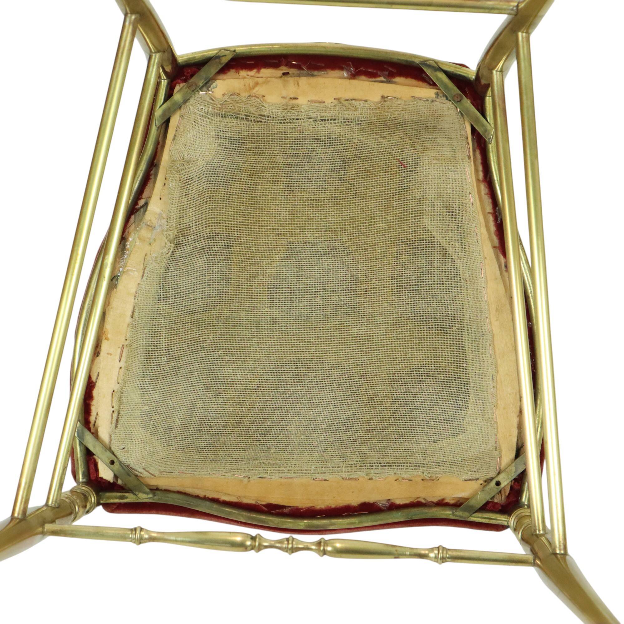 Vintage Chiavari Chair Italian Design Brass 50s