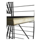 Large Black Powder-Coated Metal Industrial Baker's Rack — Three-Tier Display and Storage Unit, Brass Trim