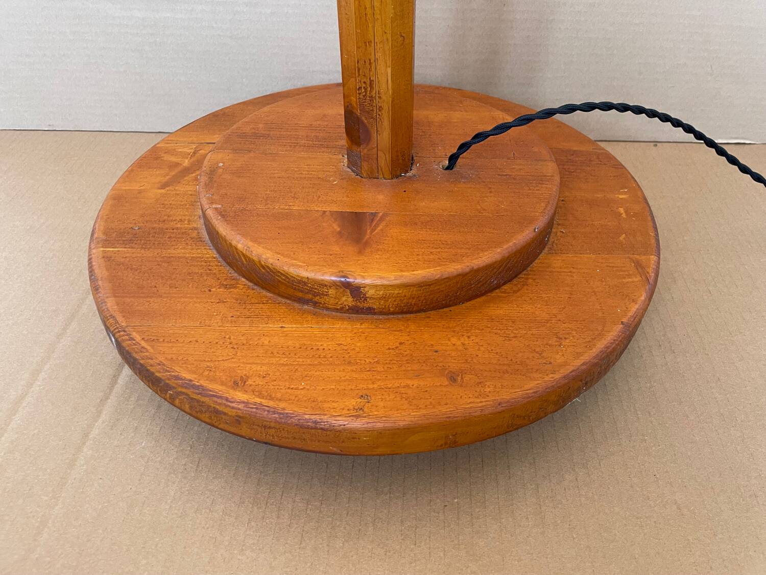 Antique wooden floor lamp