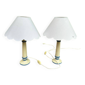 2 lampes de chevet vintage en céramique 1990